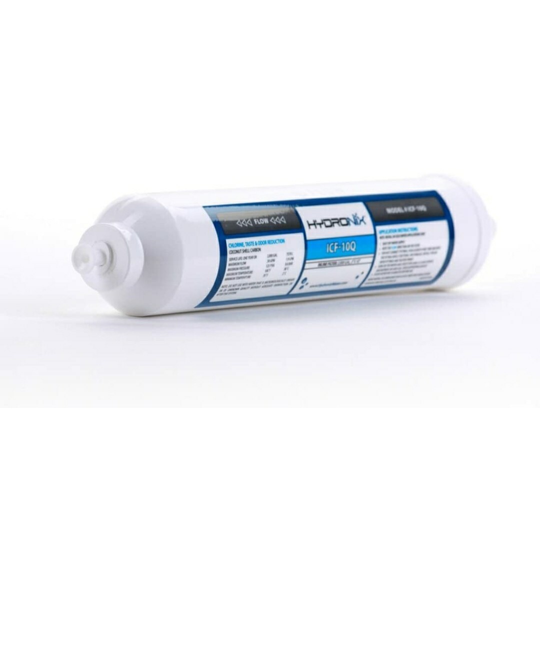 Hydronix ICF-10Q38 Inline Coconut Carbon Water Filter 3/8 Quick Connect