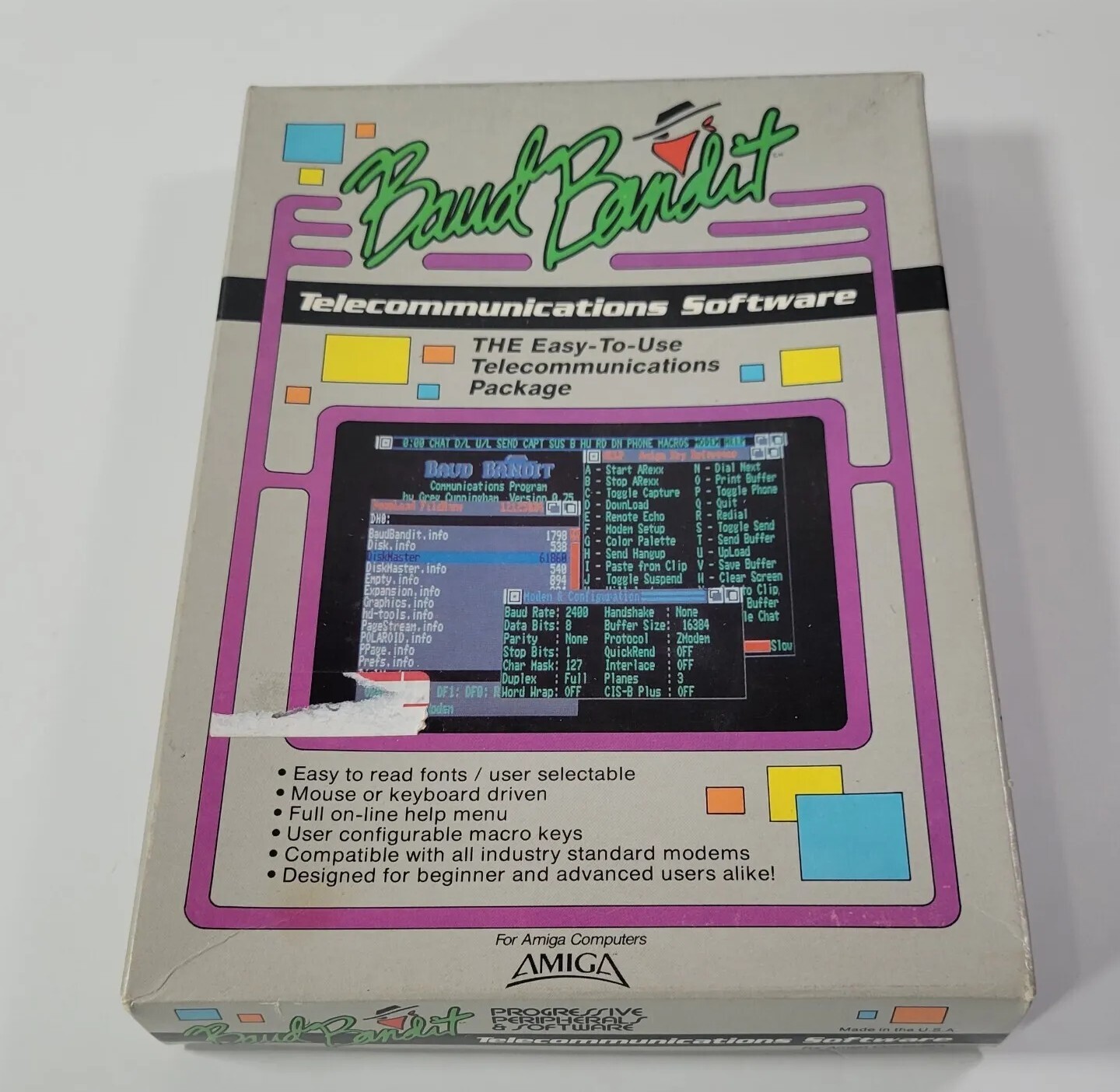 Baud Bandit Telecommunications for Commodore Amiga Box/Maunal/Diskette
