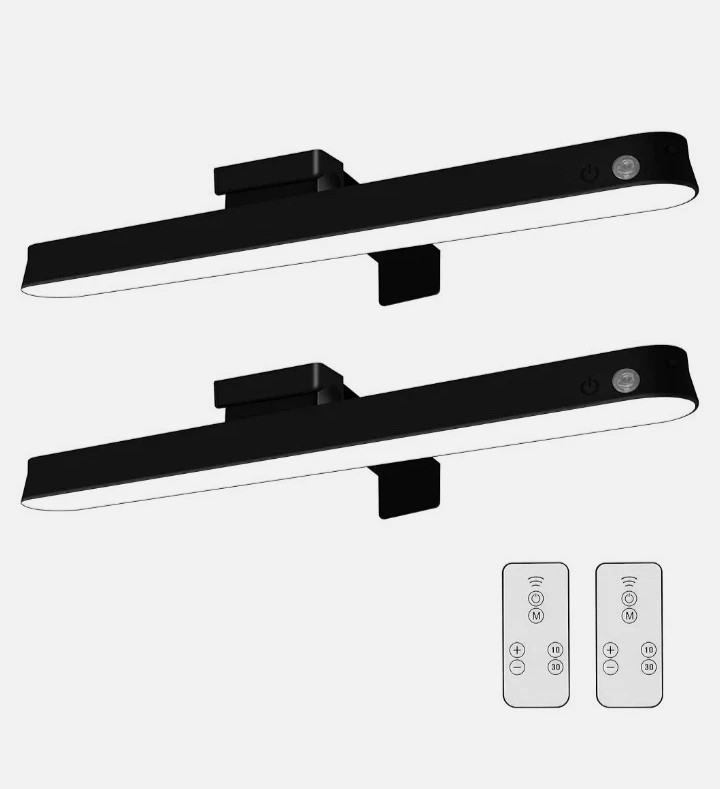 Wireless LED Picture Light 2-Pack, 16" Rechargeable Battery Operated Art Light