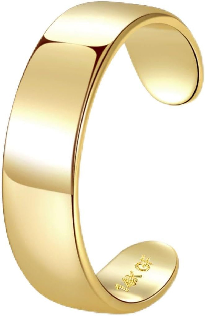 14K Gold Filled Gold Toe Rings for Women Adjustable Toe Rings Non Tarnish Solid