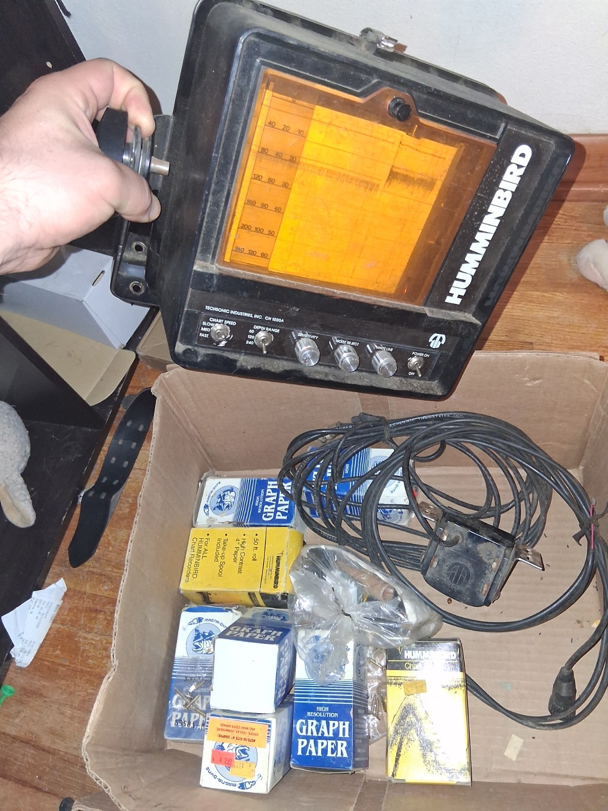 Vintage Humminbird CH 1000A Paper Graph Fish Finder by Techsonic Industries Clas