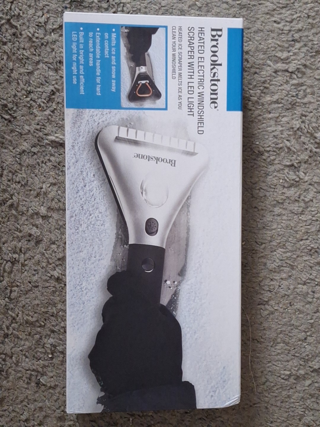 Brookstone Windshield Scraper Heated Electric With LED Light