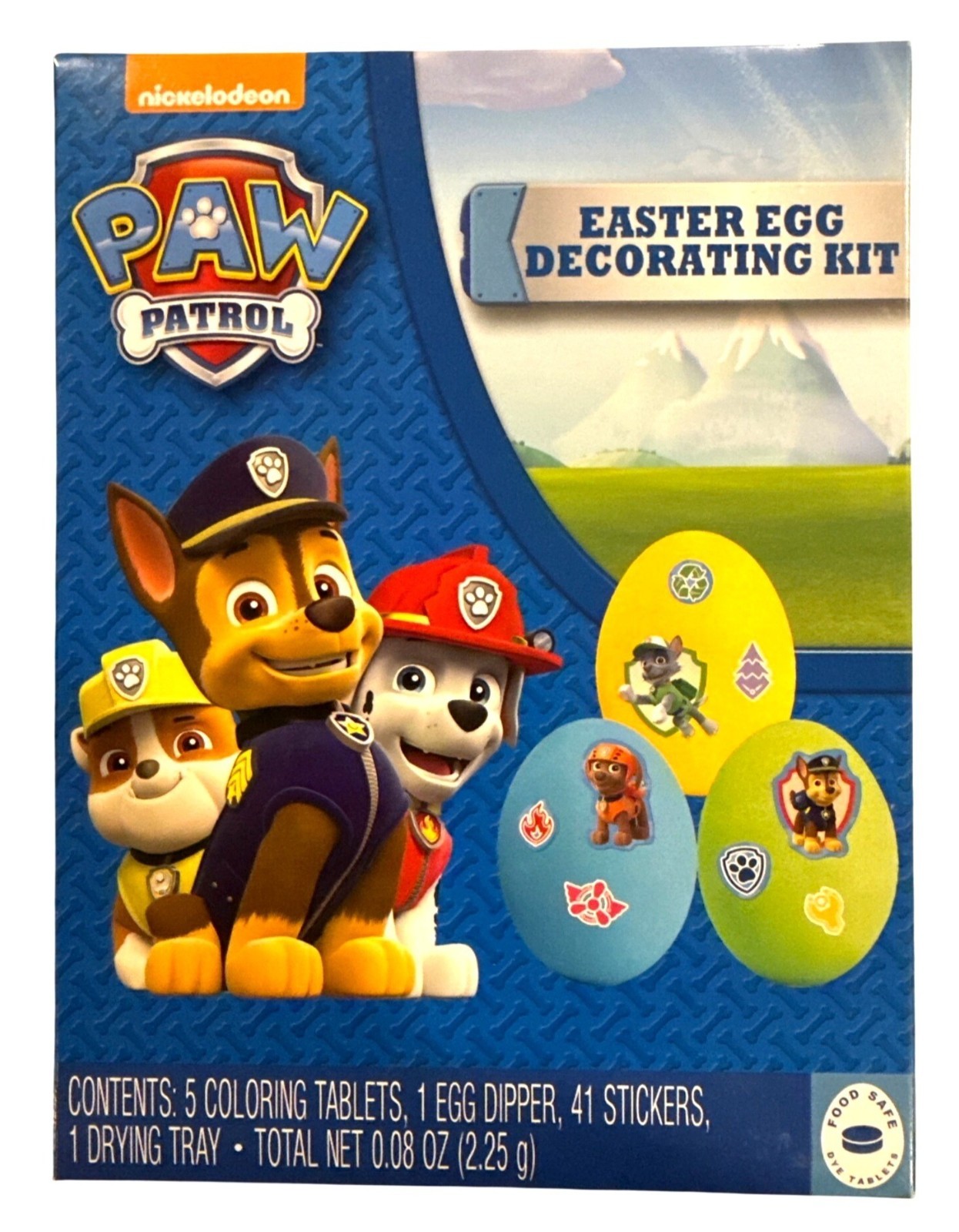 NICKELODEN Paw Patrol Easter Egg Decorating Kit Coloring Tablets + Stickers + 1a