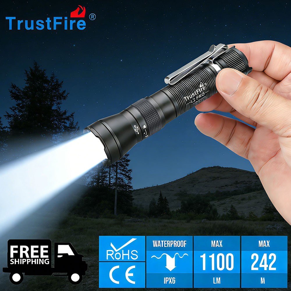 TrustFire L2PRO 1100Lumen EDC Rechargeable LED Flashlight Tactical LED Torch R