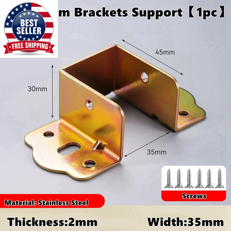 U Shape Bed Beam Support Metal Stand Bed Rail Brackets Wood Fixed Connector Thic
