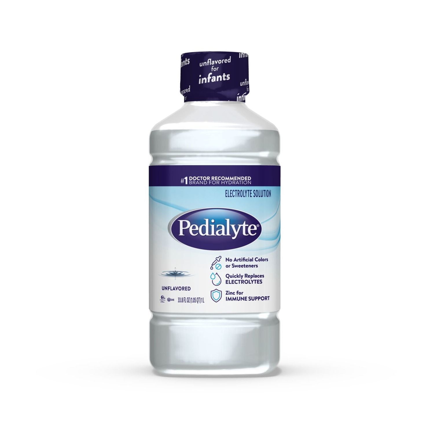 (4 pack) Pedialyte Electrolyte Drink, Unflavored, 1 Liter