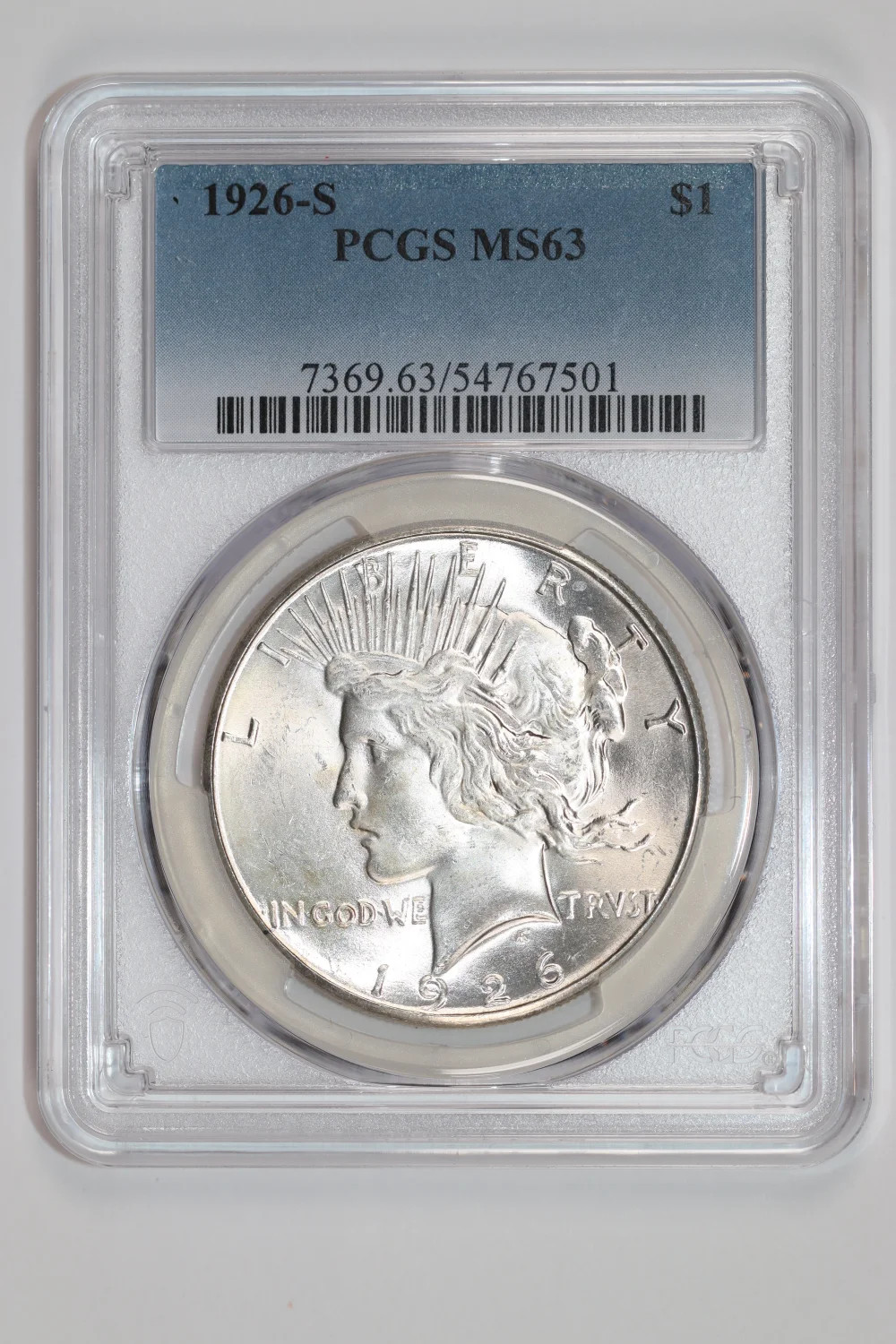 1926-S PEACE DOLLAR PCGS MS63