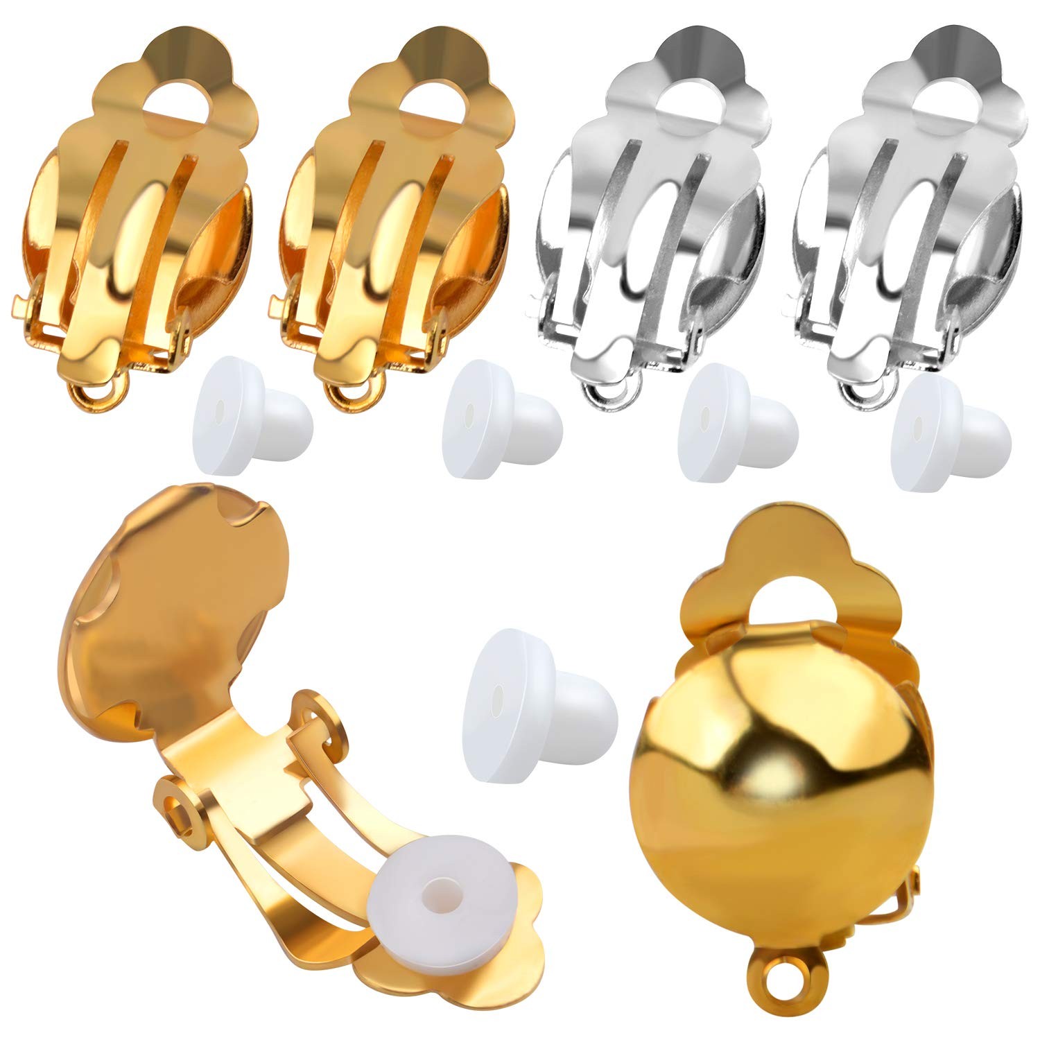 20 Pieces Clip On Earring Converter Non-Pierced Earrings Components with Loop...