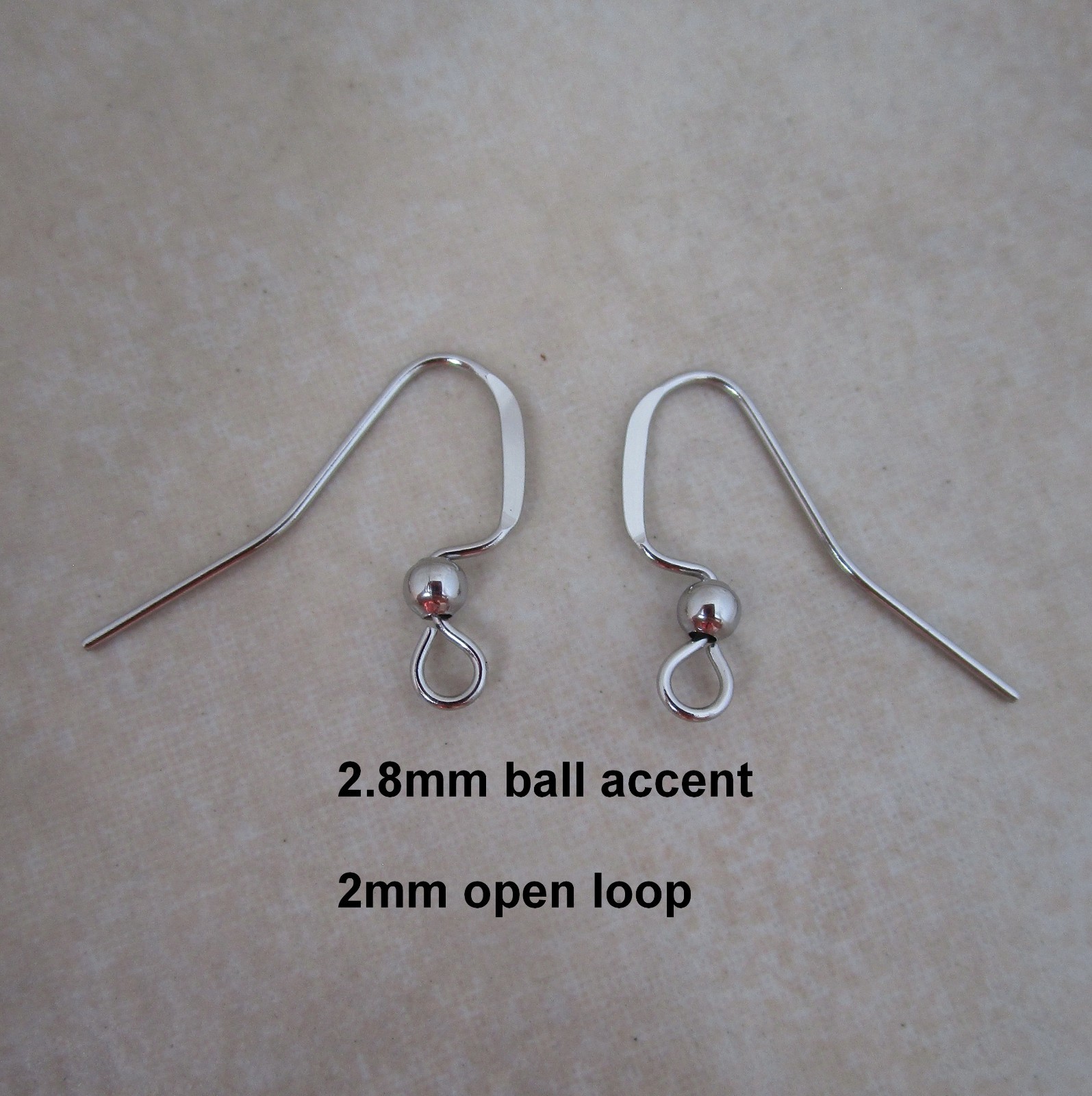 24 stainless steel angular flat earring hooks 304 hypoallergenic 22 gauge