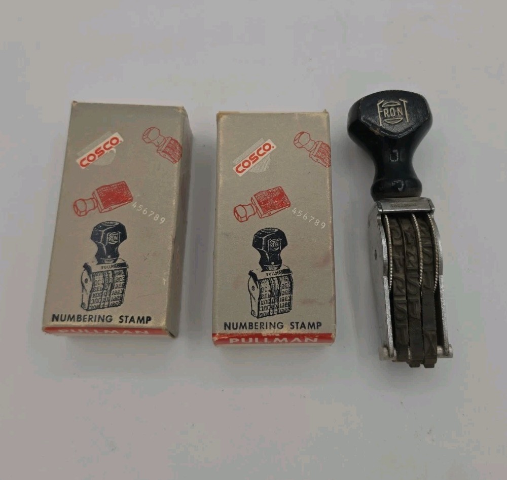 Vintage Numbering Stamp Lot Pullman & F.R. Ron Mechanical Office Stamps Lot