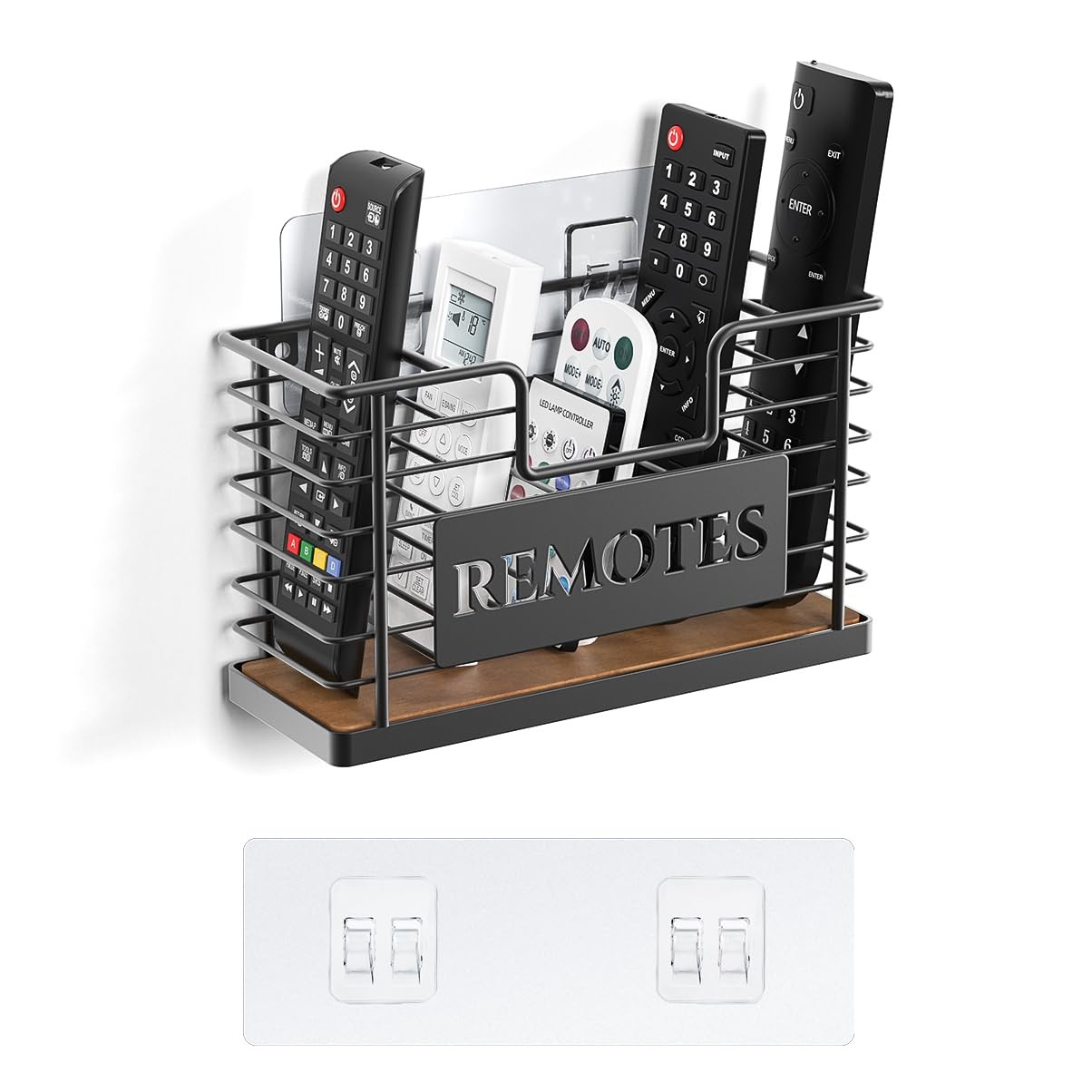 Remote Control Holder, 5-Slot TV Remote Holder Wall Mount, Universal Remote C...