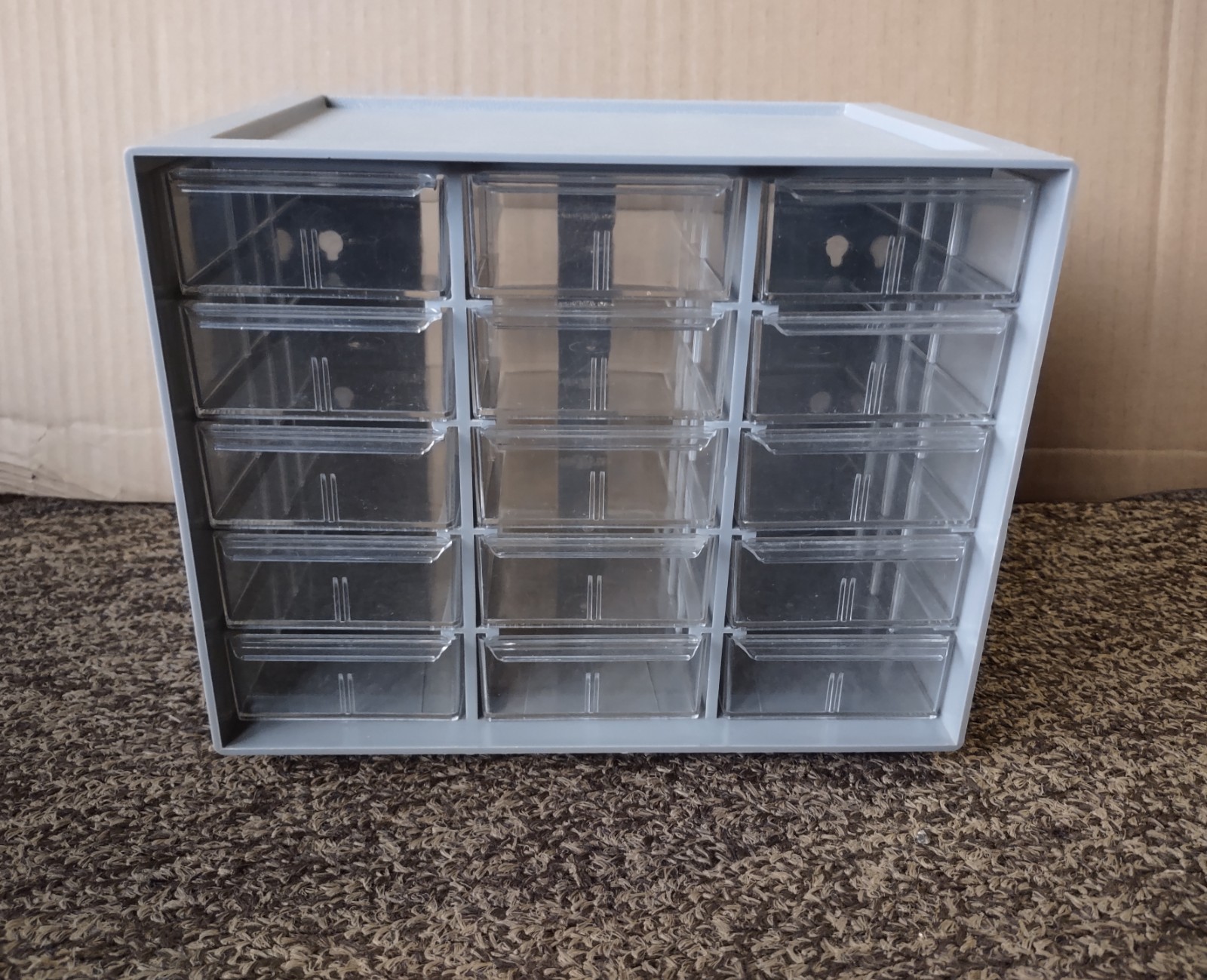 Vintage Akro Mils 10-115 15 Drawer Organizer Gray