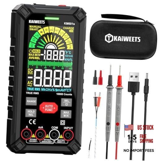 Digital Multimeter 10000 Counts TRMS Auto KM601s Smart Multimeter Black