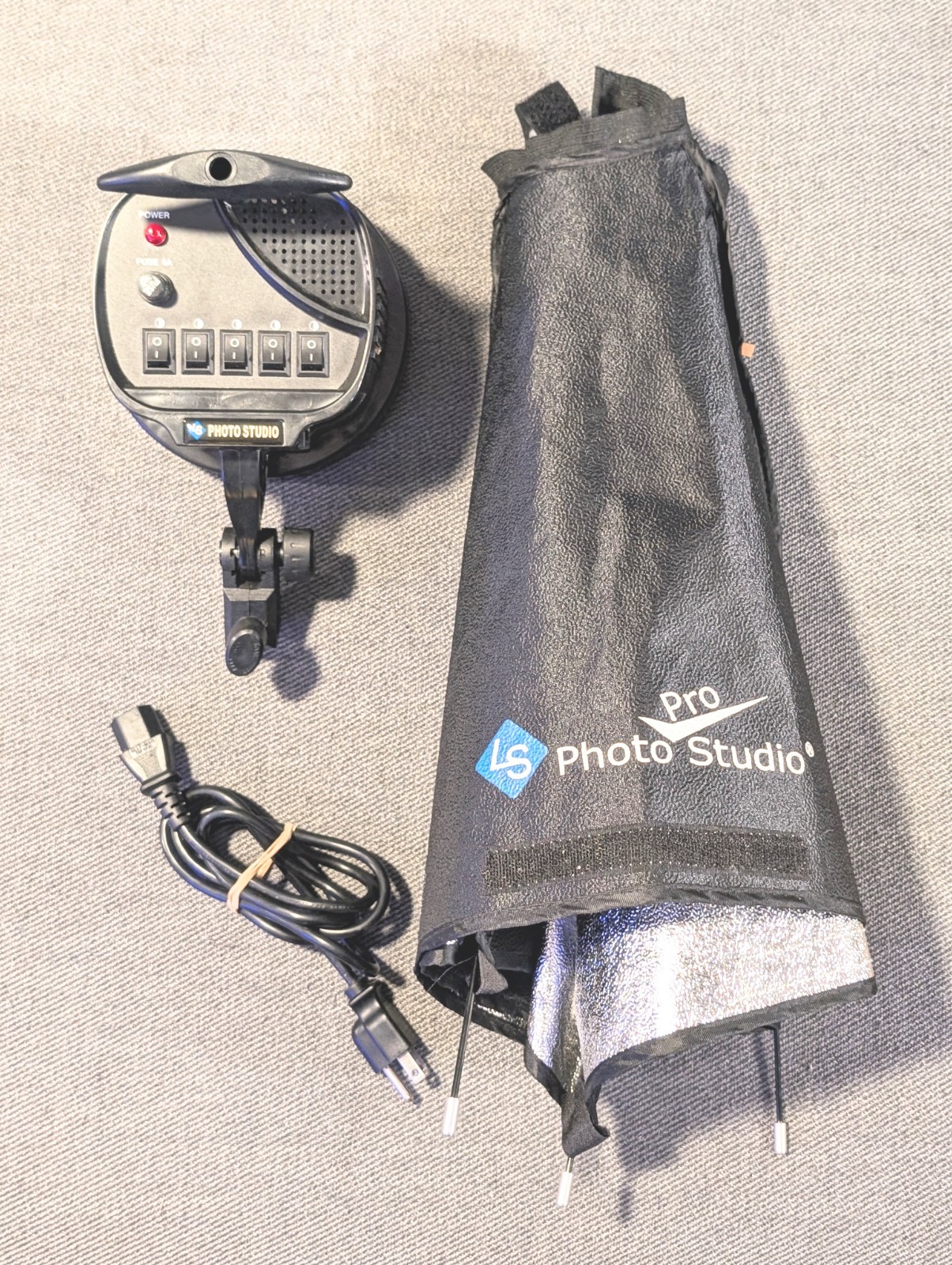 LS Photo Studio Pro C5 (5) Socket Light Holder and Soft box Bundle