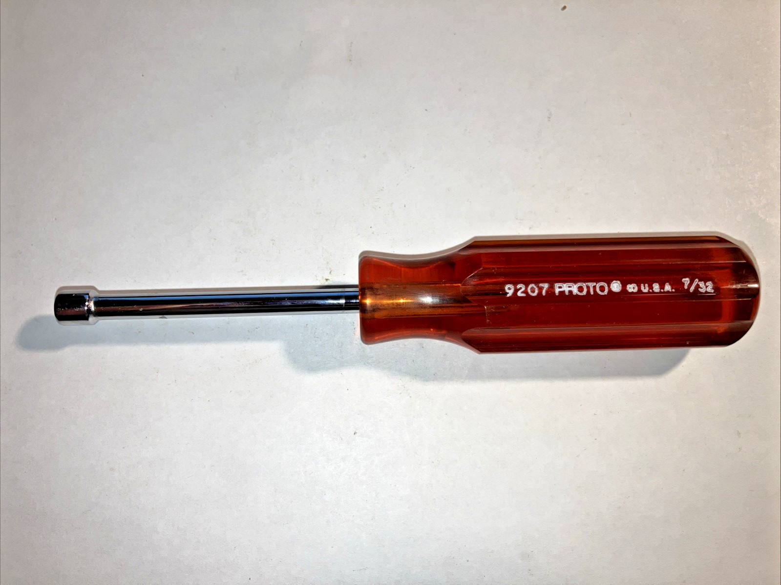 PROTO Tools 9207 7/32' Hollow Shank Nut Driver 6 Point USA Vintage