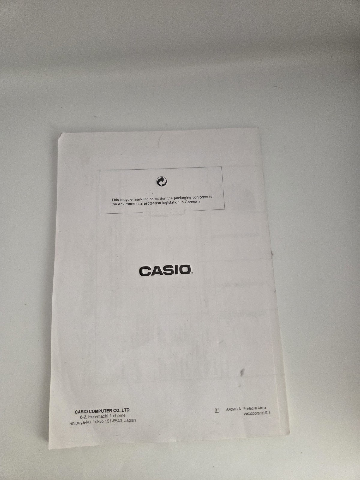 Casio Keyboard WK-3200 WK-3700 User Guide