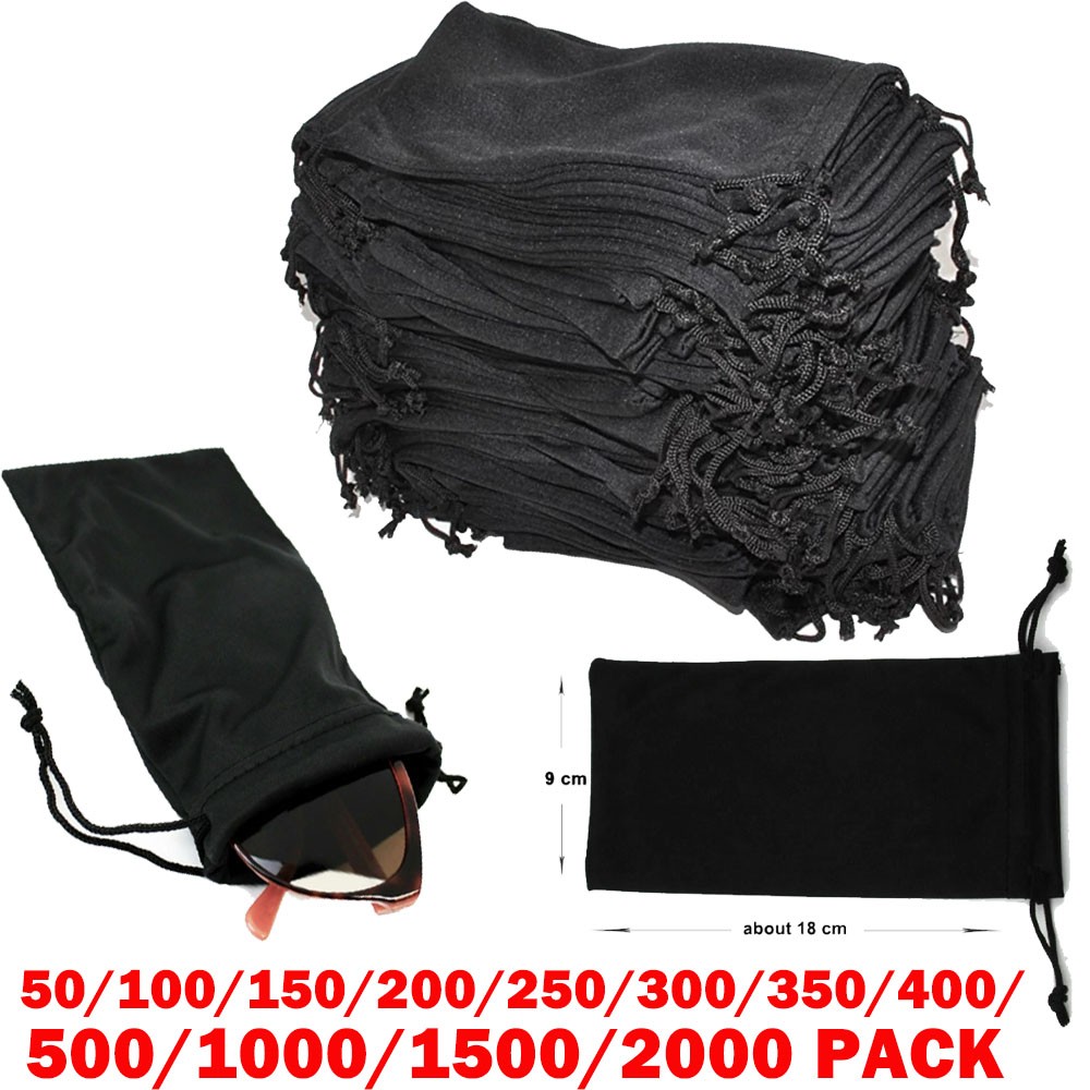 50-2000Pcs 18cm*9cm Micro Fiber Sunglasses Carrying Pouch Soft Glasses Bags USA