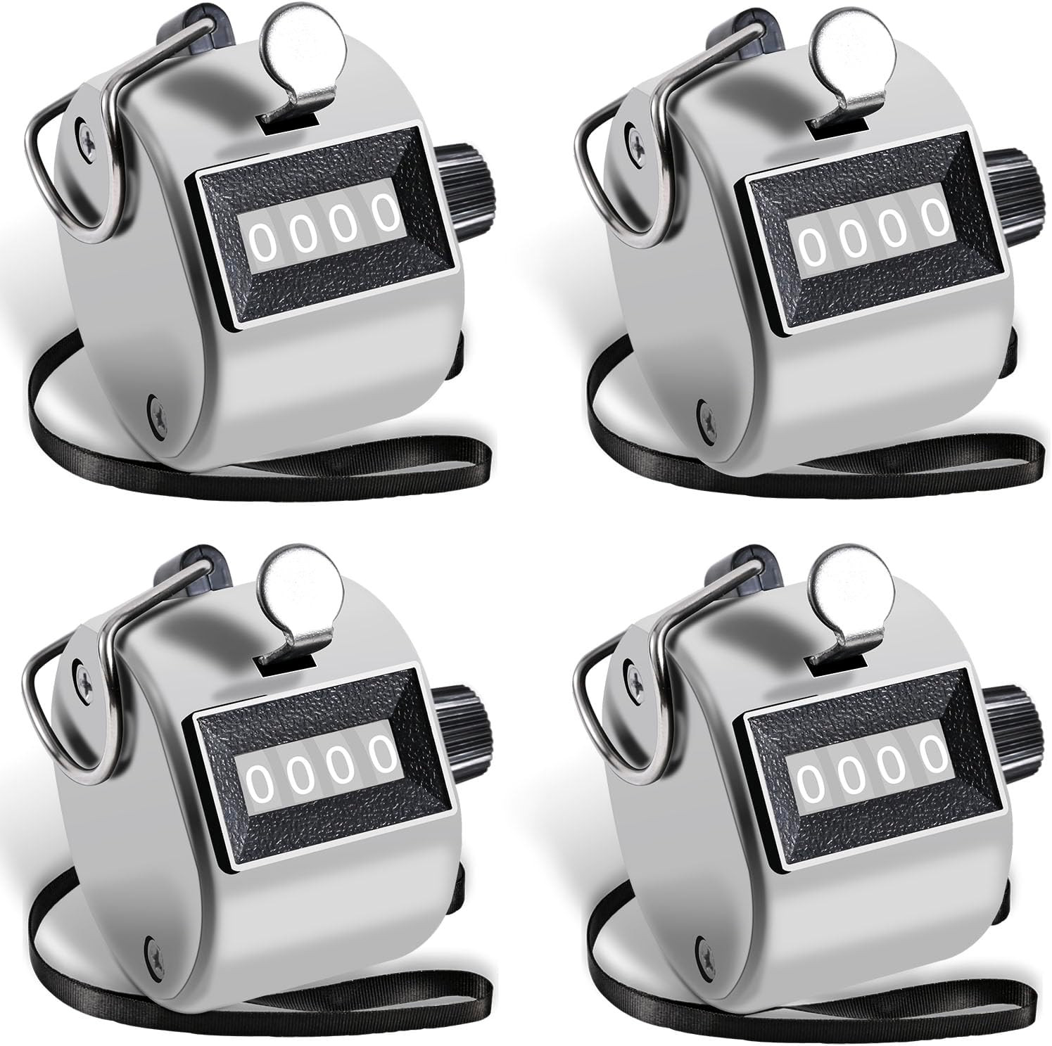 Clicker Counter, Metal Budget Hand Tally Counter, 4-Digit Pitch Mechanical Handh