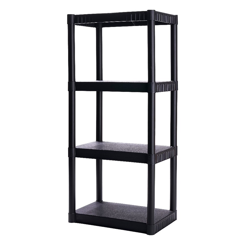 4 Shelf Heavy Duty Storage Rack Unit 48 Inch Wide Plastic Shelving for Garage