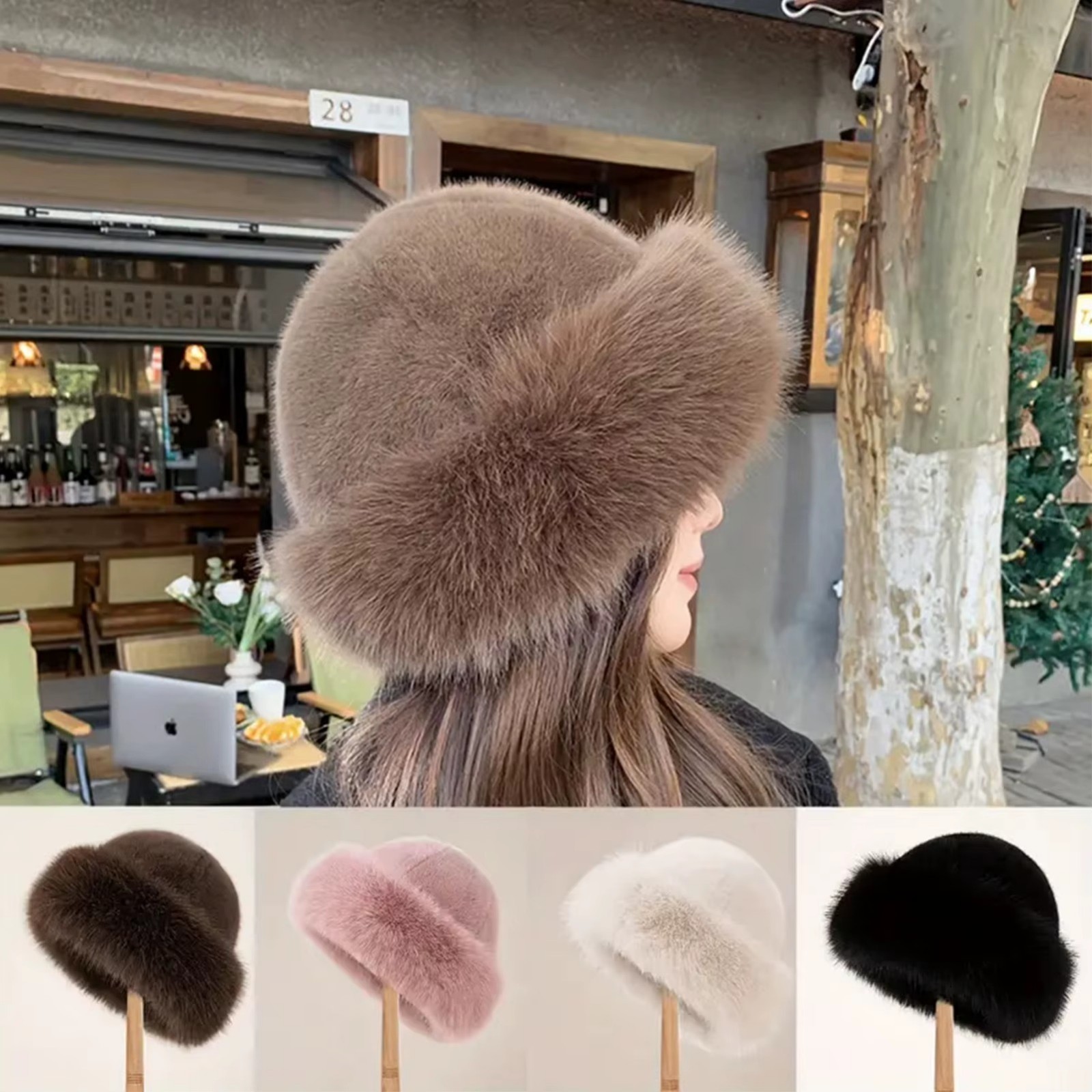 Plush Mongolian Hat for Women – Cute & Warm Winter Hat Soft Cozy Fall/Autumn Hat