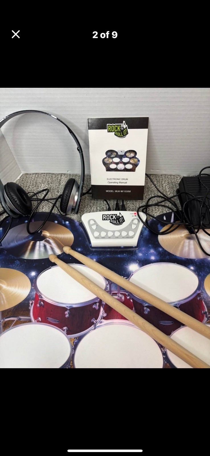 Rock And Roll It Roll Up Electronic Drum Set MUK-W1008M Tested Complete