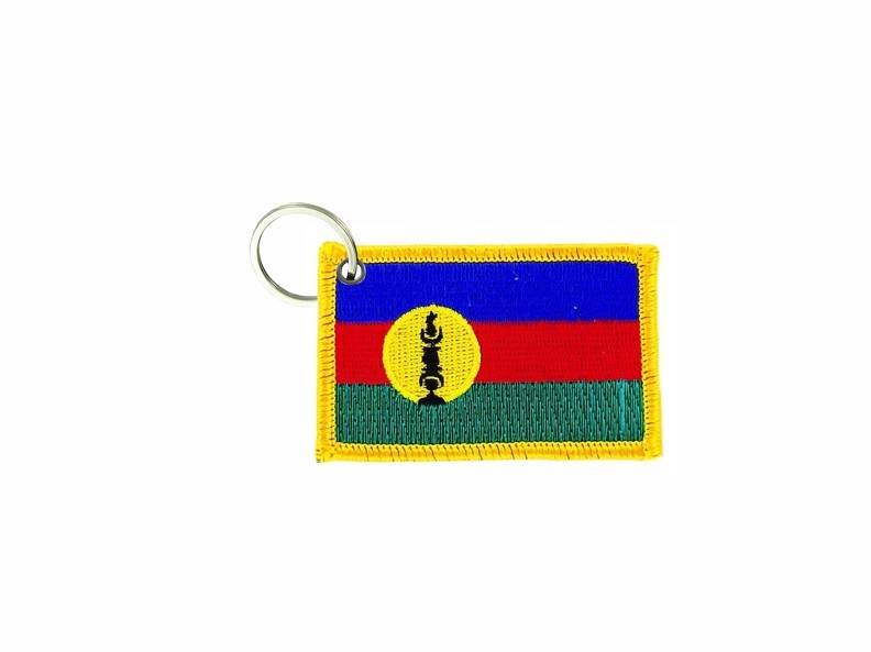 Keychain embroidered patch flag kanaky kanaks new caledonia