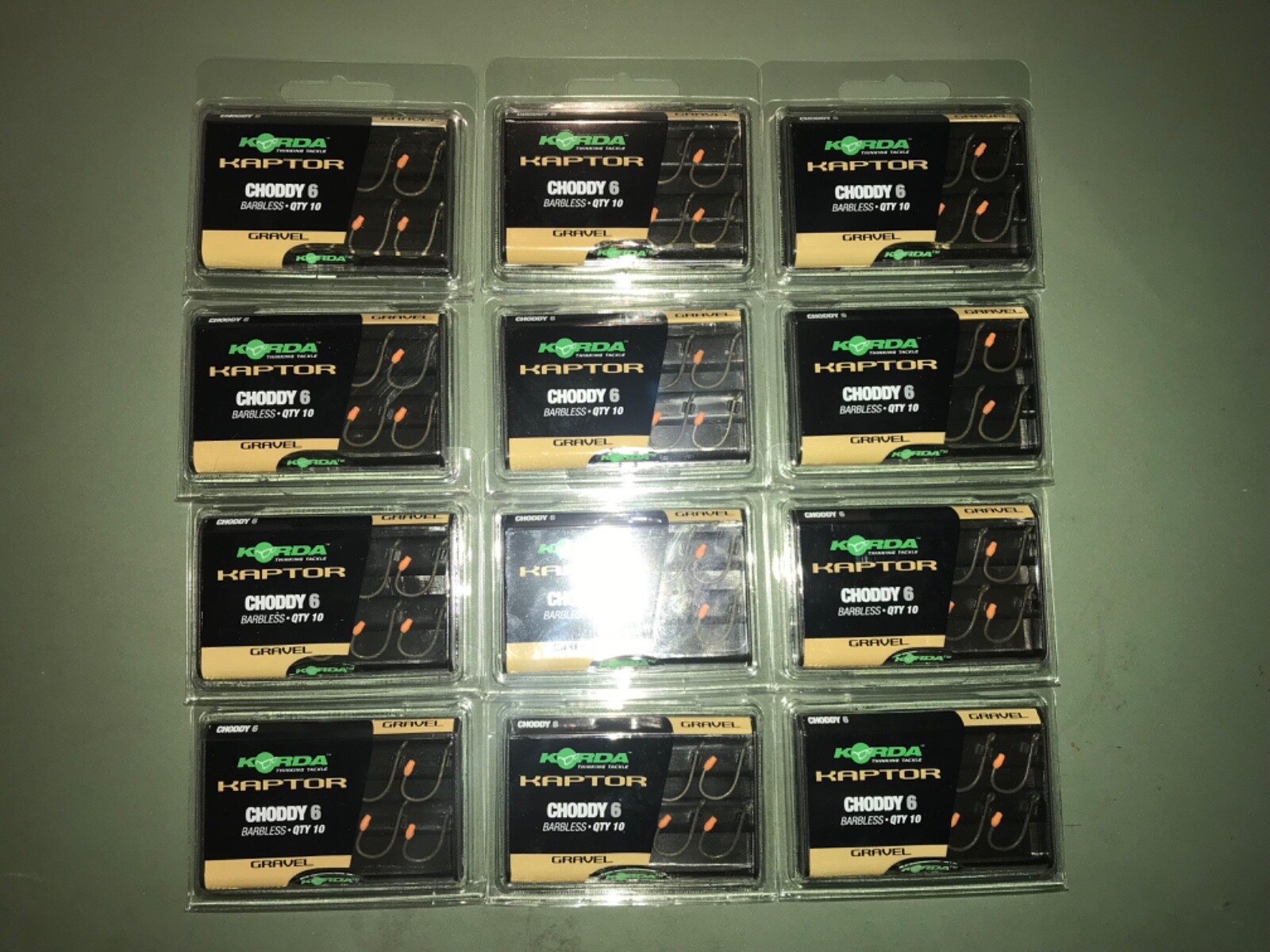 12 PACKS Korda Kaptor Hooks Size 6 Choddy Barbless Carp Fishing 120 HOOKS