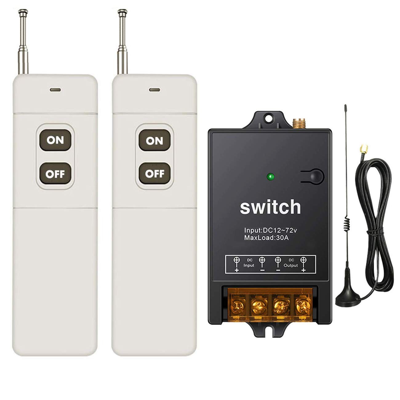 Wireless Remote Switch 12V,1500M Meters Long Distance,DC 12V/24V/48V/72V /40A...