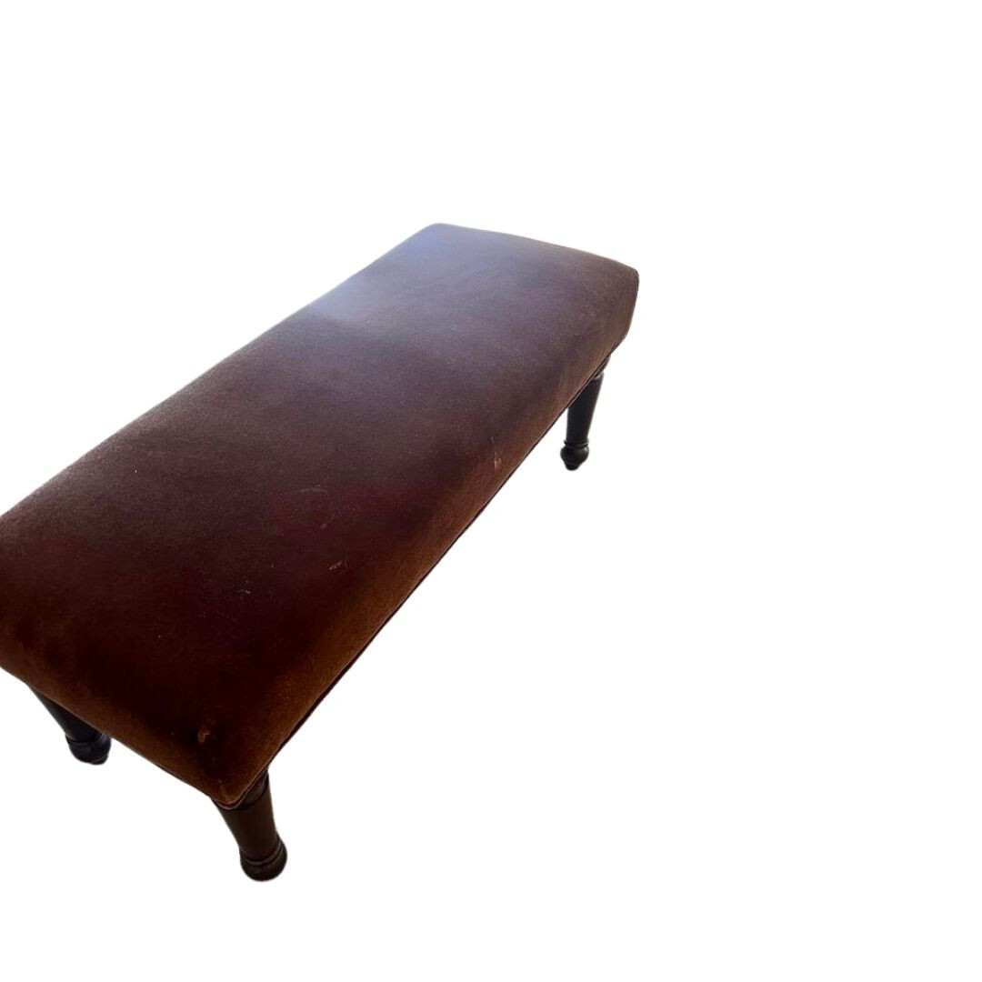 Brown Velvet Upholstered Bench