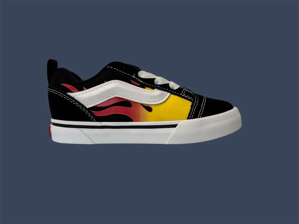 Children’s Vans Knu Skool Elastic Lace Flame Black/Red VN000EFBY09