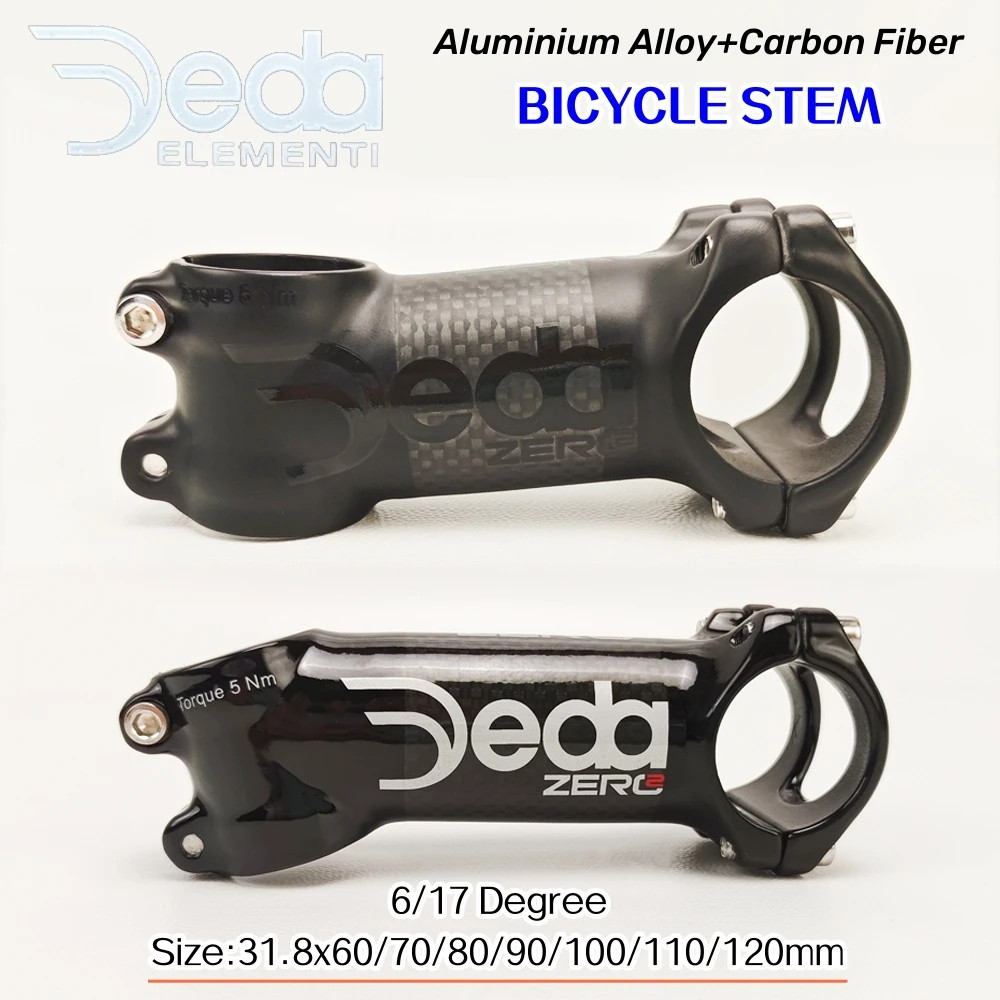 Mountain Road Bike Carbon Stem 31.8*60-120mm 6/17 Degrees Angle Bike Parts