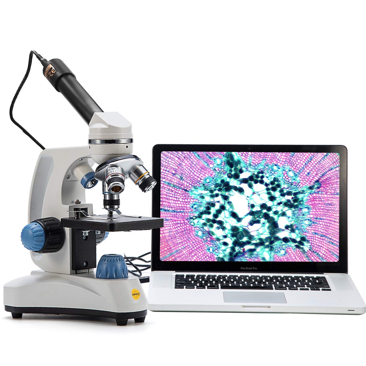 Microscope SW150,Compound Student Microscope,40X-1000X,Monocular Head,Coarse ...