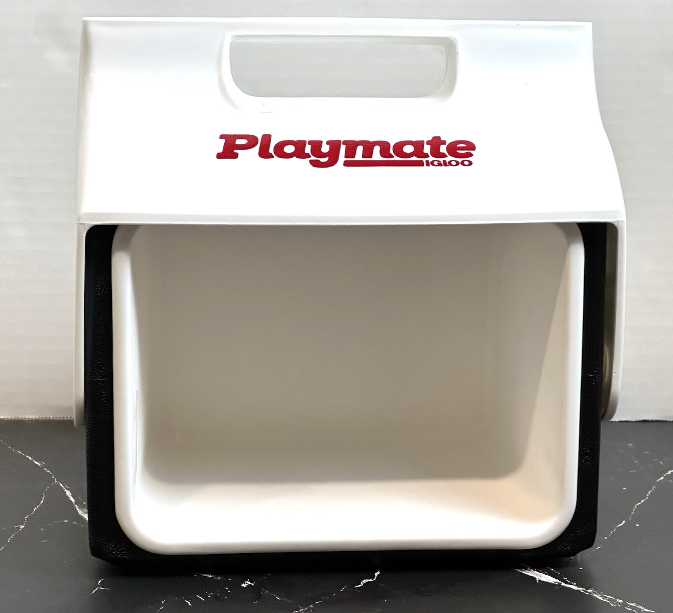 Igloo Playmate Mini Cooler 4 Quart 6 Can Black/White Push Button Lunchbox