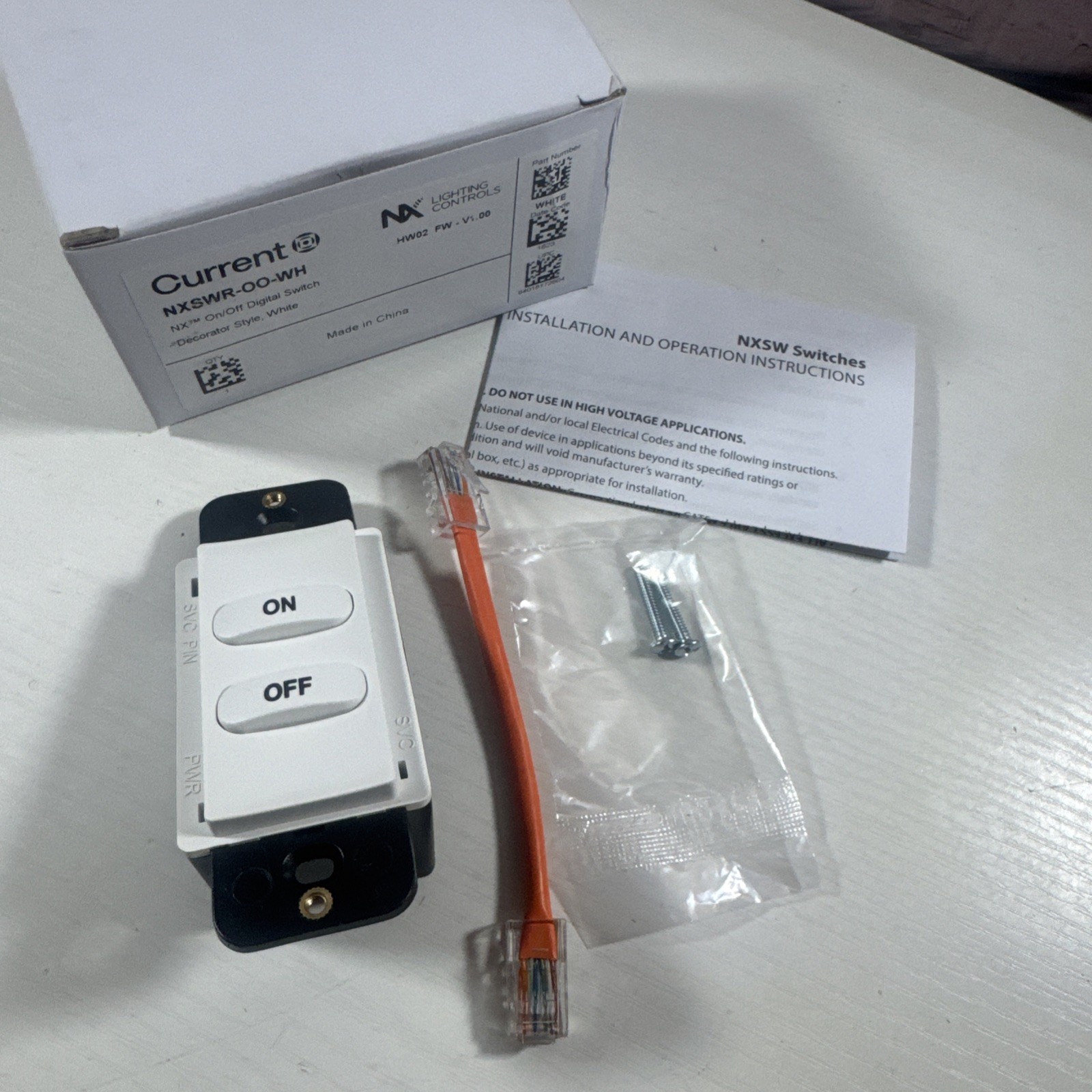 BRAND NEW NXSWR-OO-WH NX - On/Off Digital Switch, White