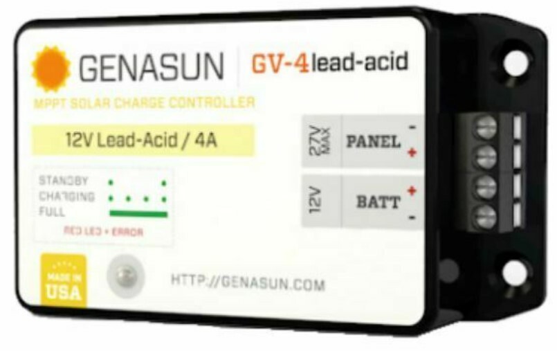 GENASUN GV-4-PB-12V, 4A MPPT CONTROLLER FOR 12V LEAD ACID BATTERIES