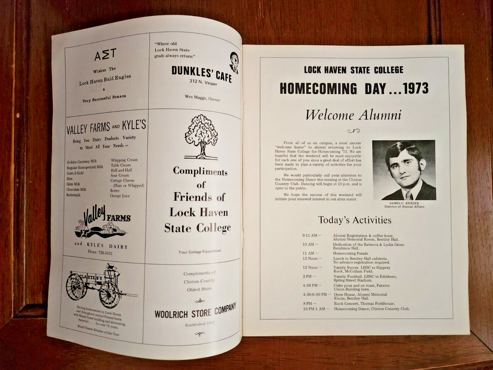 1973 LOCK HAVEN STATE vs EDINBORO STATE Football Program Oct 20 HUBERT JACK