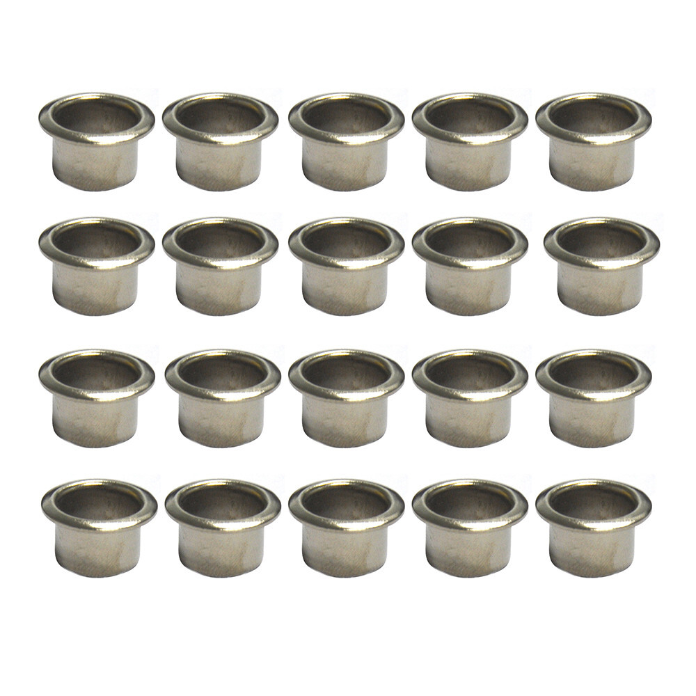 20Pcs Drum Air Vent Grommet Nickel Chrome 12x8mm