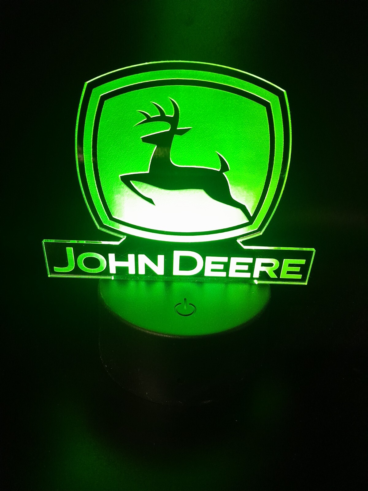 Edge Lit Tabletop Sign, Multi-Colored LED, Desk Lamp, Night Light John Deere