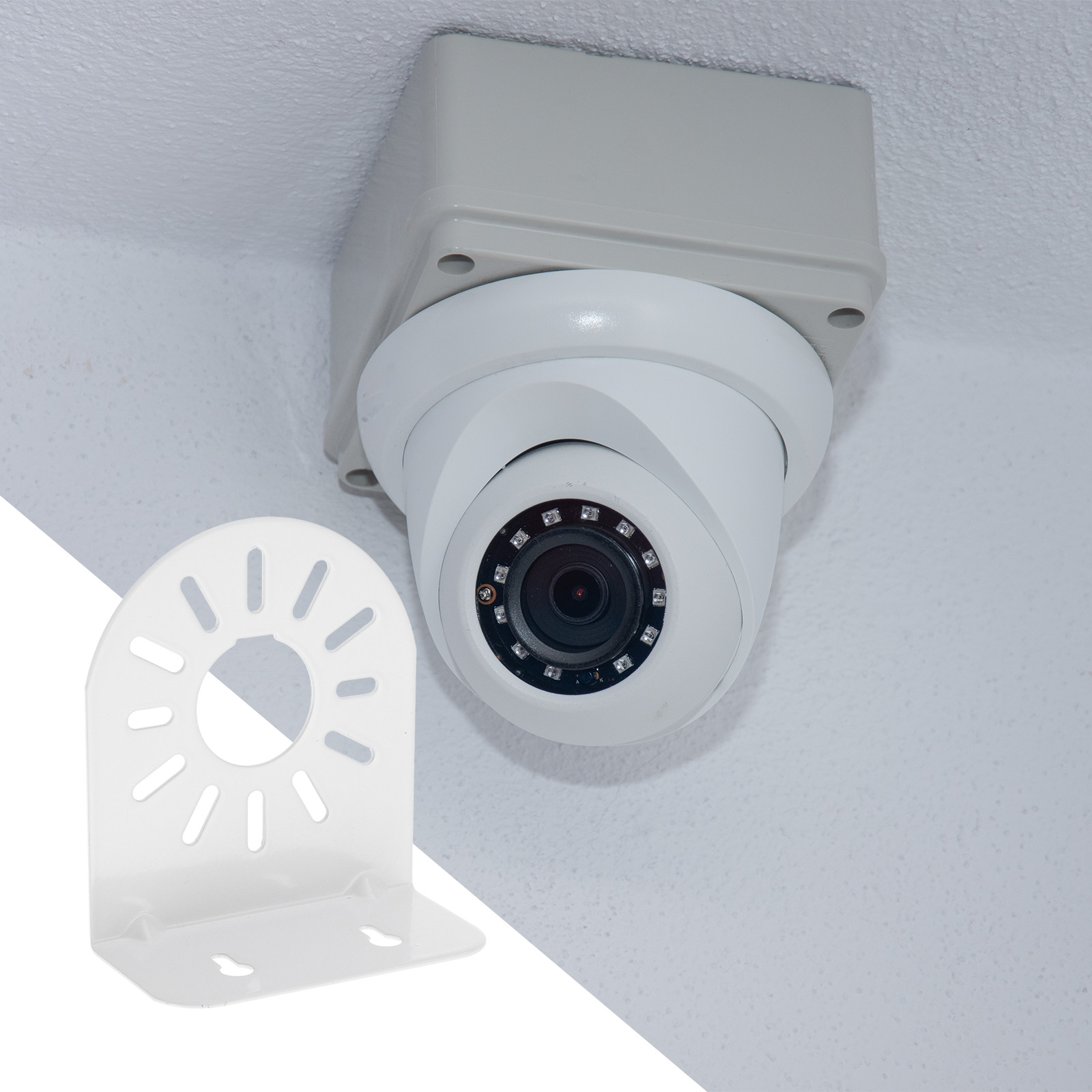 1 Pack Dome Security Camera Mounting 4.5" L-Shape IP Camera Bracket, Steel