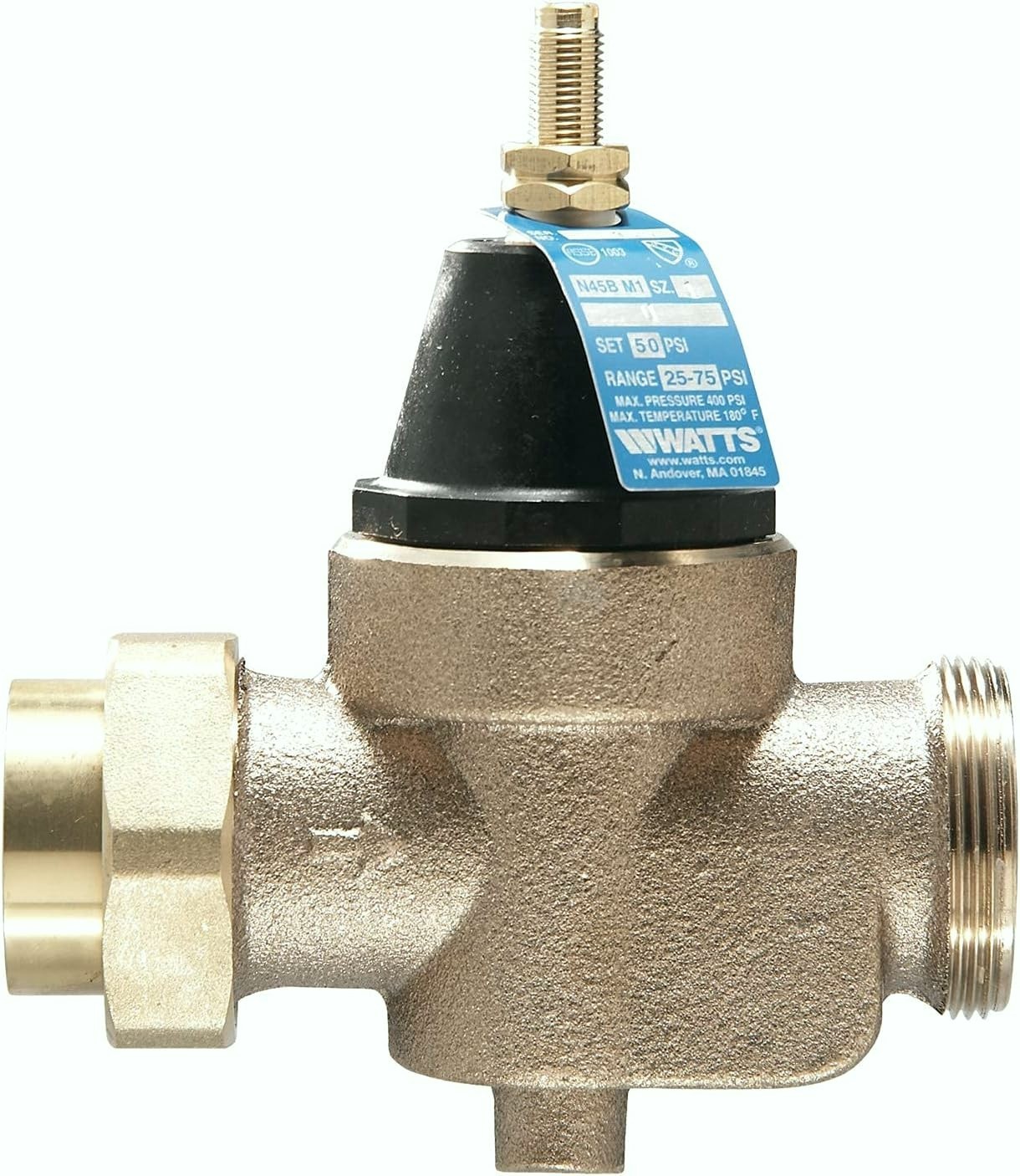 Watts 3/4 LFN45BM1 Pressure Reducing Valve Copper NPT FNPT 400 PSI Lead Free