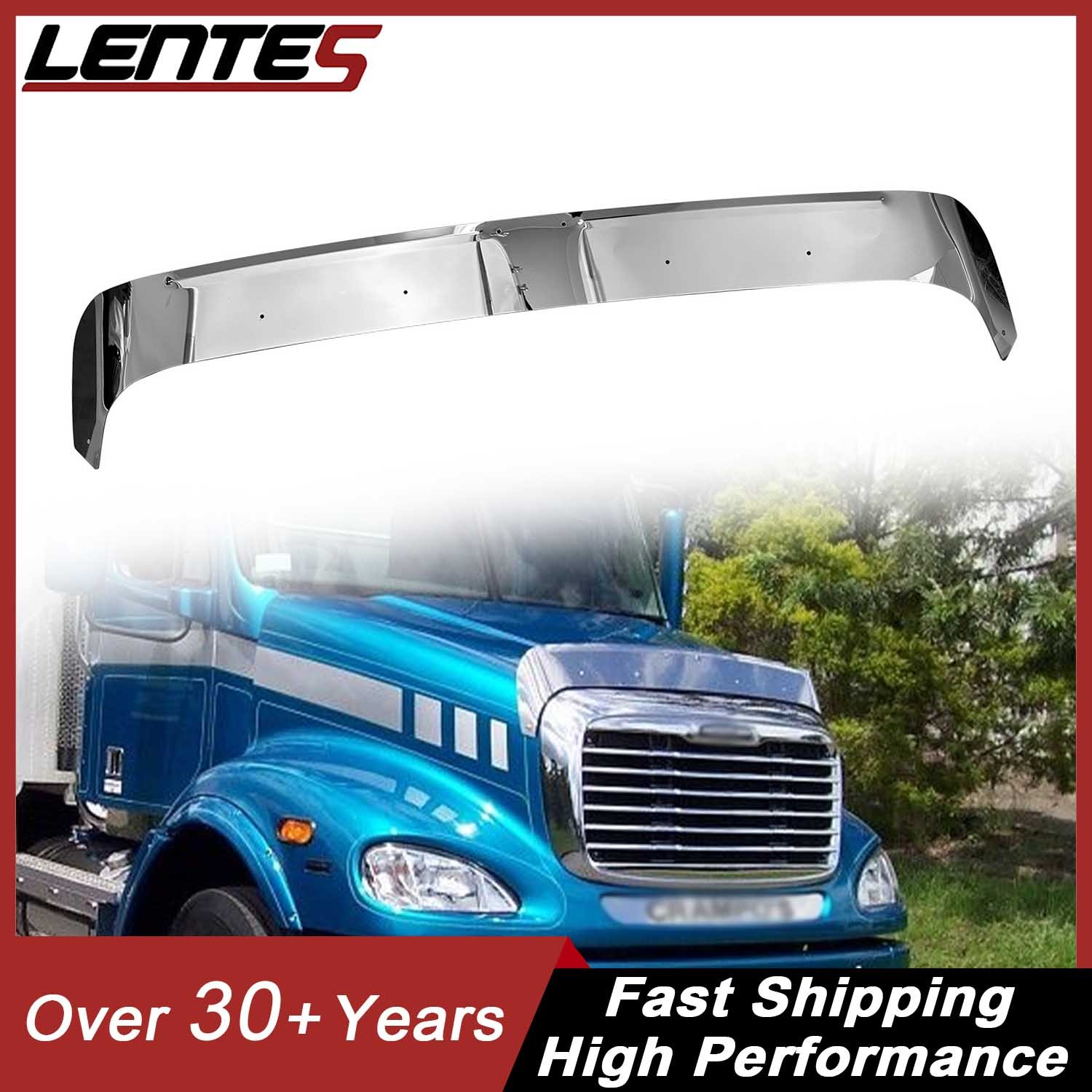 Stainless Steel Hood Shield Bug Deflector For 2001-2024 Freightliner Columbia