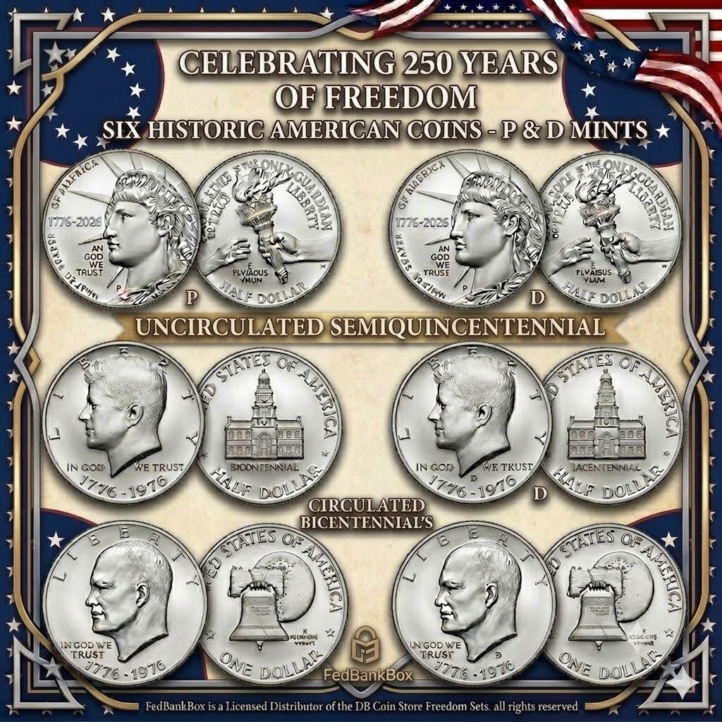 2026 P & D Semiquincentennial + Kennedy  + "Ike Silver Dollar" Bicentennial