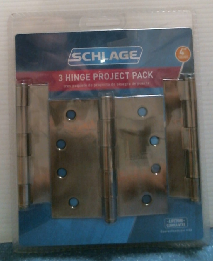 Schlage 3 Hinge Project Pack, 4", Square, Antique Pewter  (68098) FS