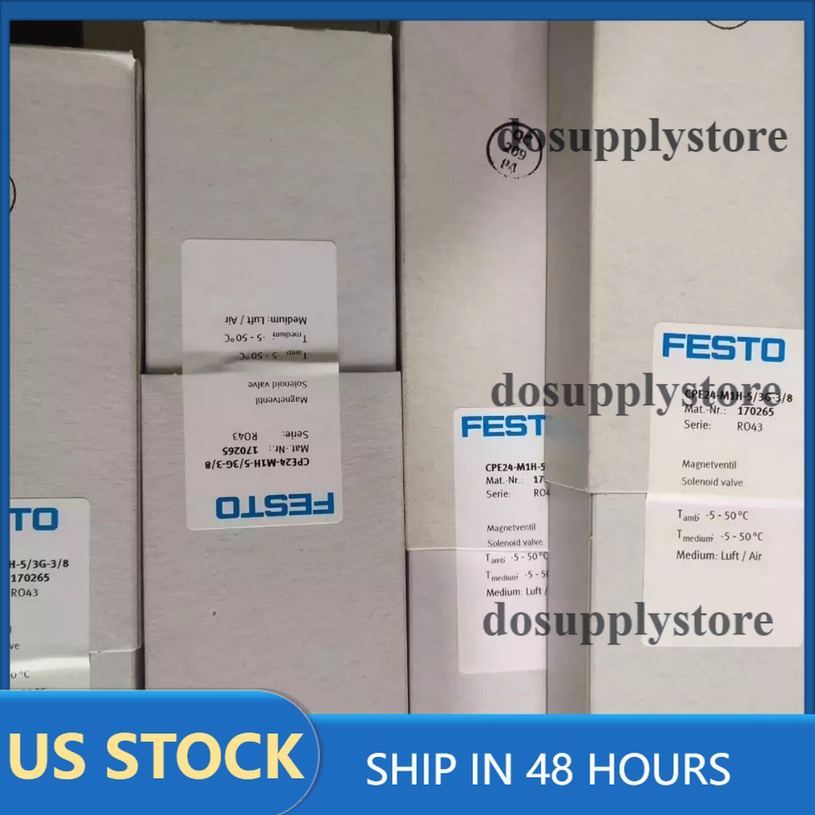 New CPE24-M1H-5/3G-3/8 Festo 170265 Fast Shipping Solenoid valve