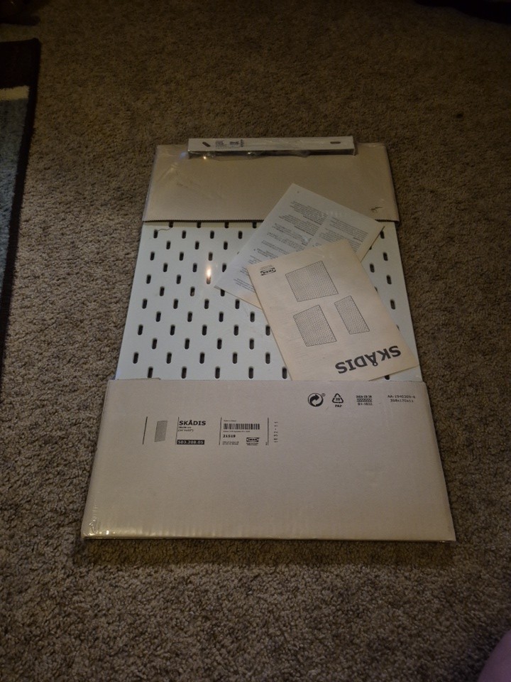 Ikea Skadis White Pegboard 14 ¼ X 22 " Wall Organizer Tool Storage Skådis New