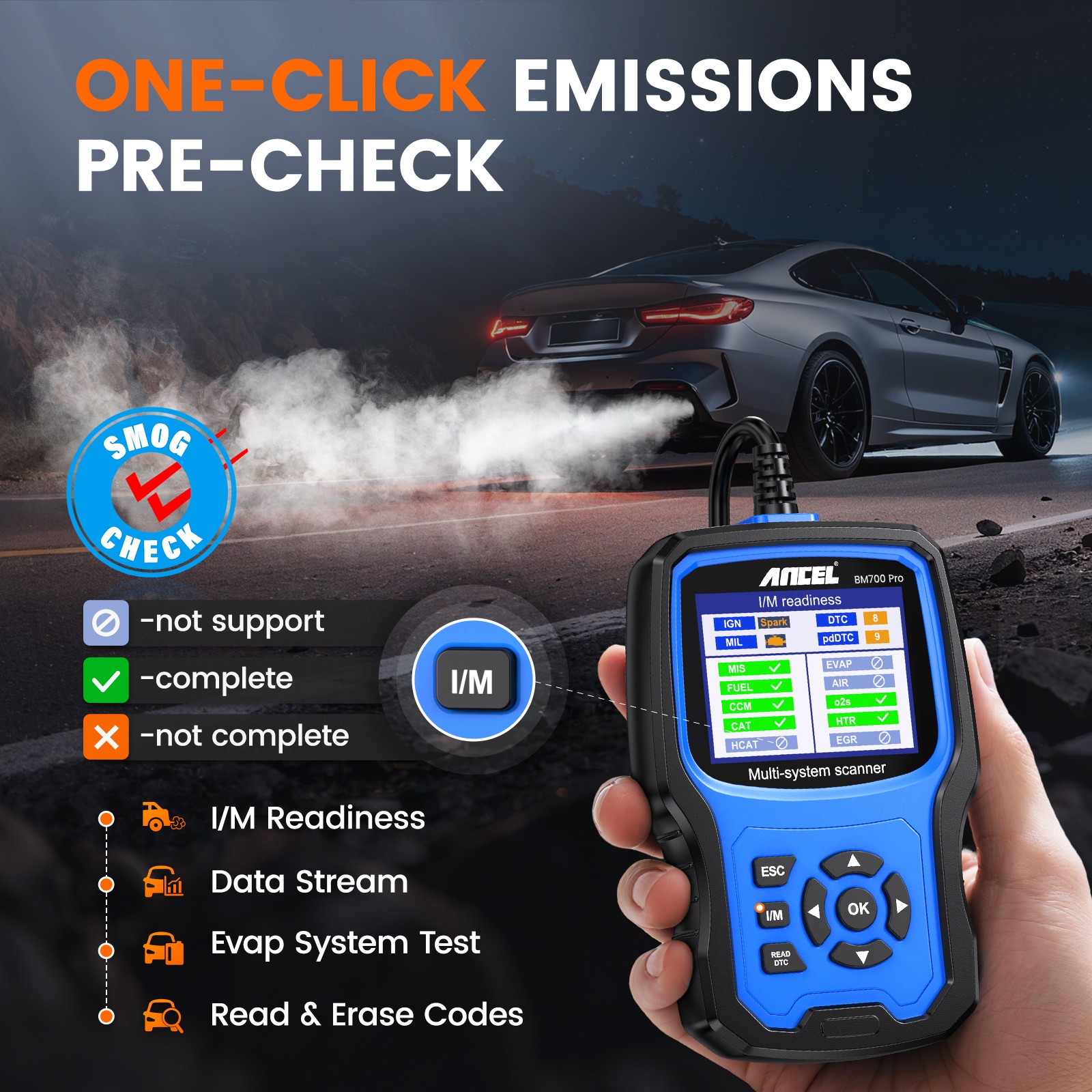 ANCEL BM700 PRO for BMW Scanner Battery Registration Code Reader OBD Diagnostic