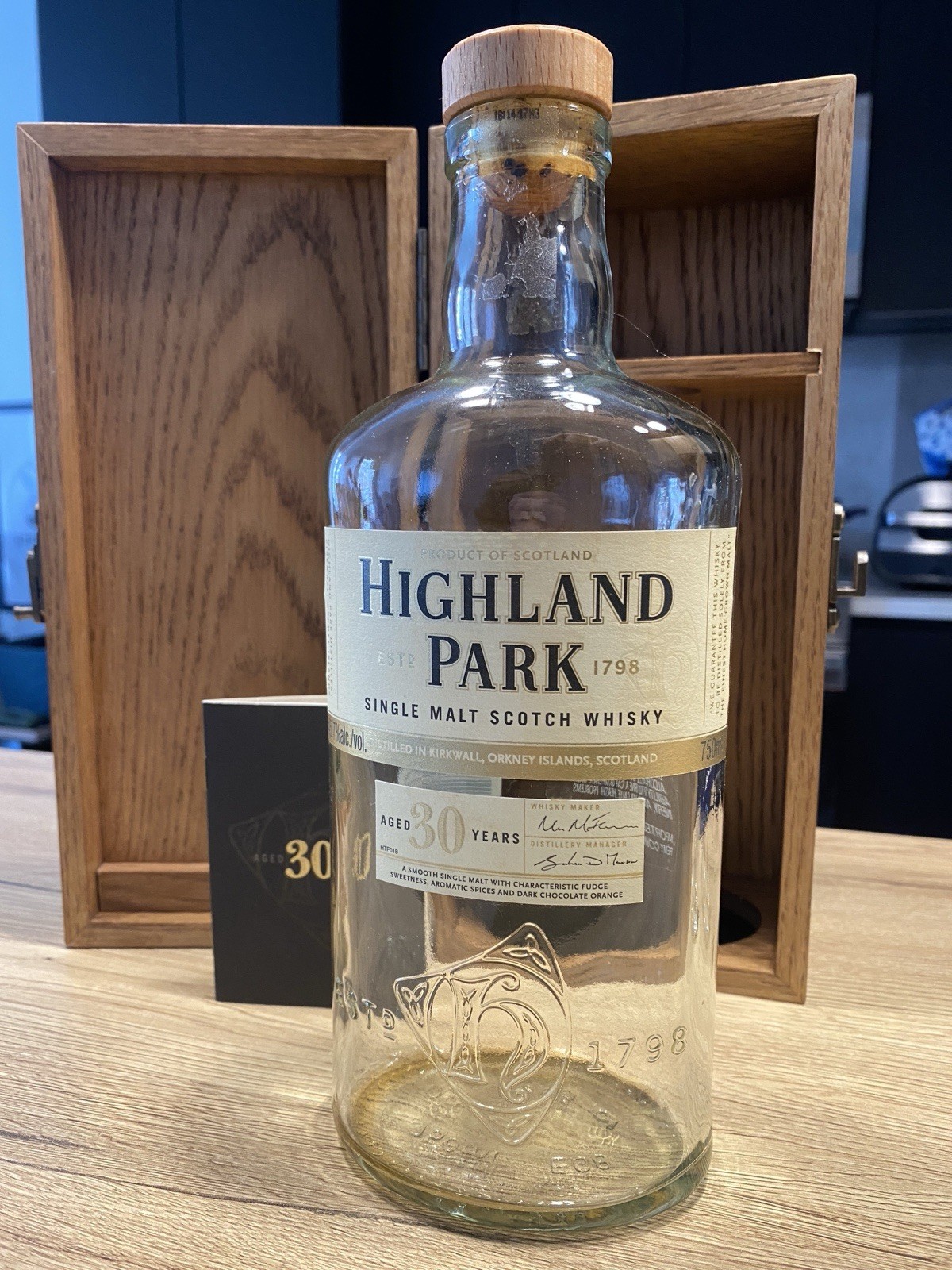 Highland Park 30 Whisky Empty Bottle Unrinsed with Box