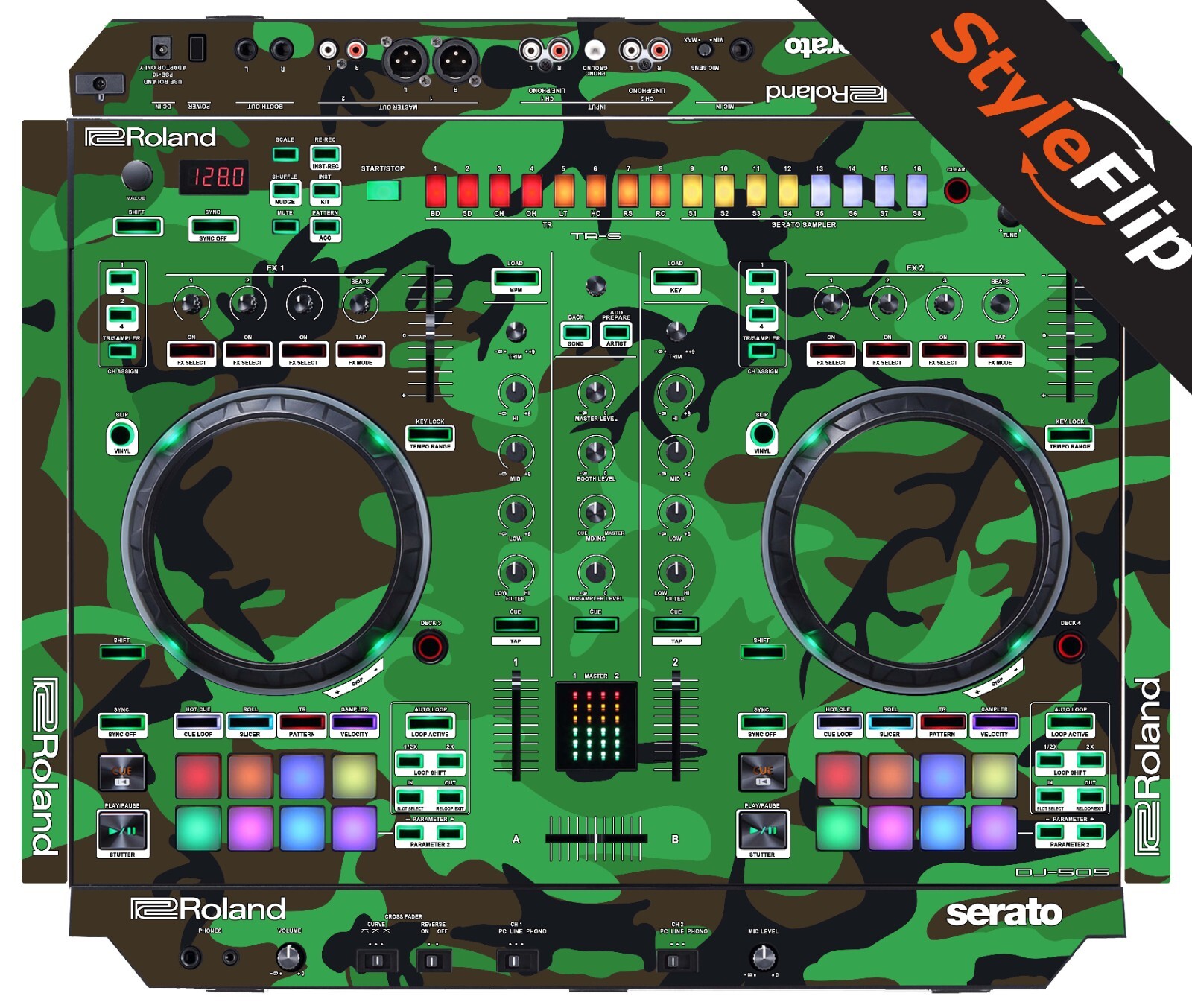 Roland DJ 505 Skins | Green Camo | Protective Decal | StyleFlip Skins