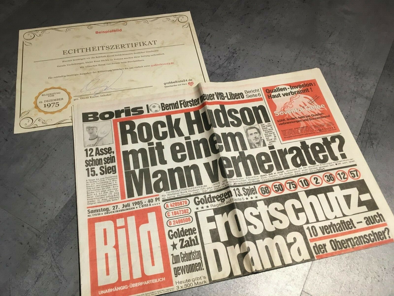 Bildzeitung 27.07.1985 July 27.7.1985 gift 34. 35. 36. 37. 38th Birthday