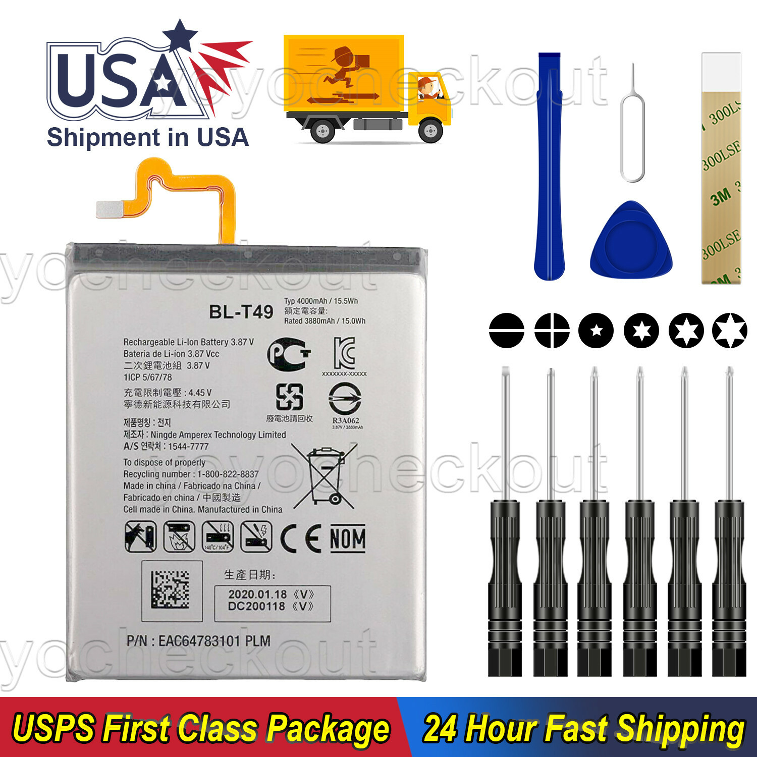 For LG K92 5G LM-K920TM Replacement Battery BL-T49 Tool